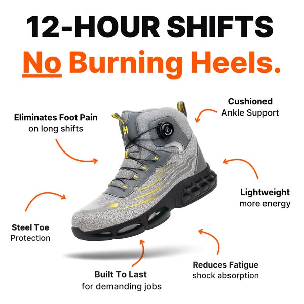 LiteGuard Safety Shoes 2.0 - Protective Steel Toe (Unisex)