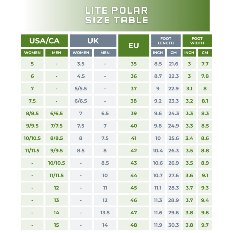 Polar Non-slip & Water-resistant Winter Barefoot Shoe - Green (Unisex)