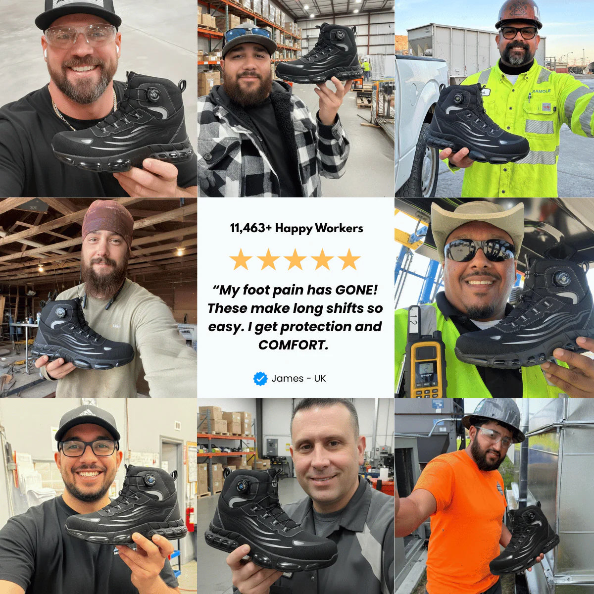 LiteGuard Safety Shoes 2.0 - Protective Steel Toe (Unisex)